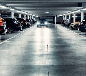 The underground parking garage